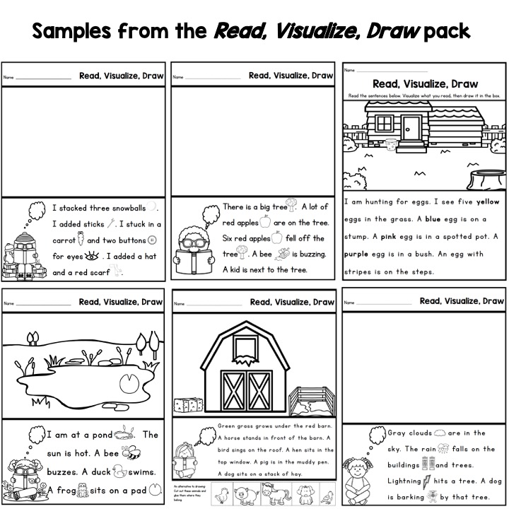 Read Visualize Draw Another Fun Literacy Center Freebie Sarah s 
