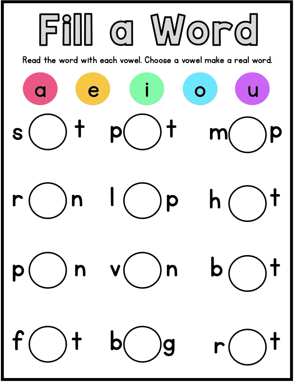 Practicing Vowels - Sarah's Teaching Snippets