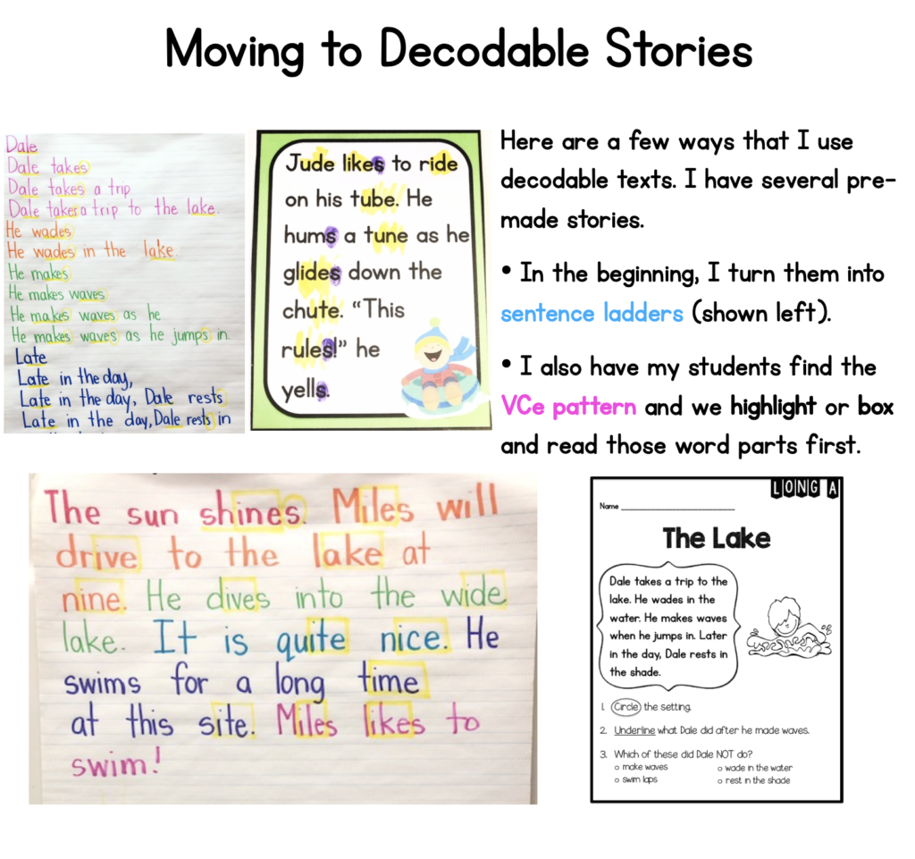 decodable stories silent e phonics stories